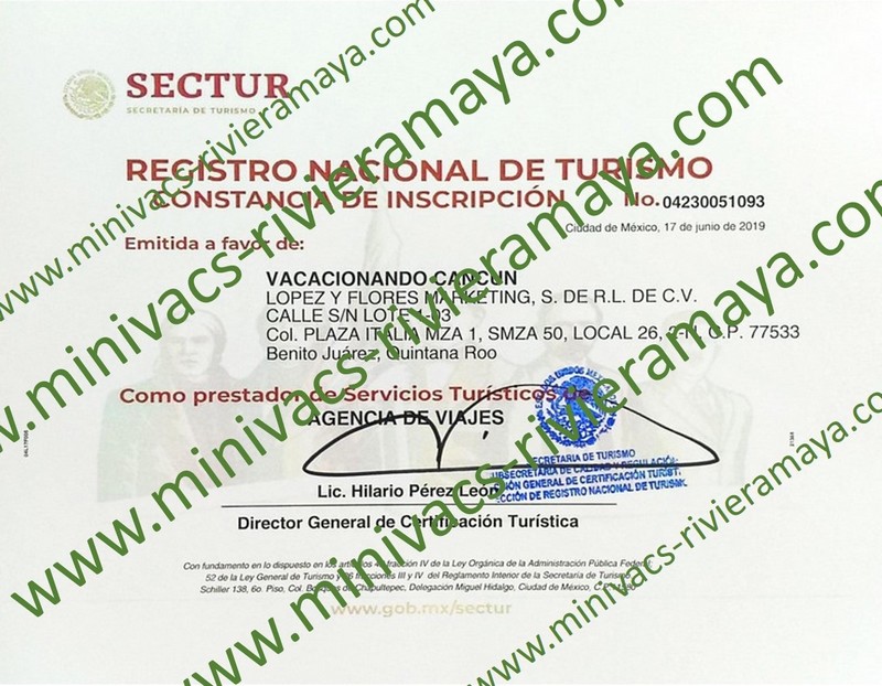 Registro Nacional de Turismo Sectur